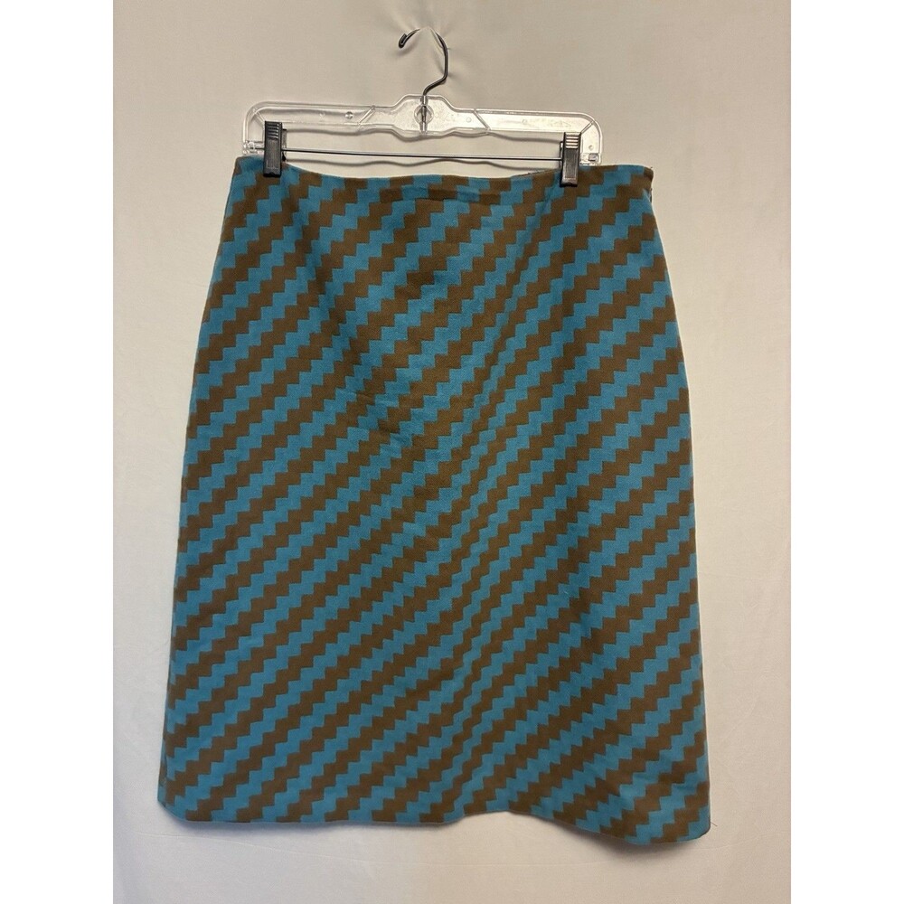 J Crew Wool Zig Zag Skirt Size 14 Pencil